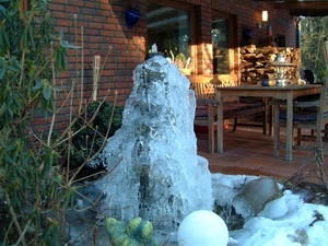 Musterteich - Quellstein im Winter